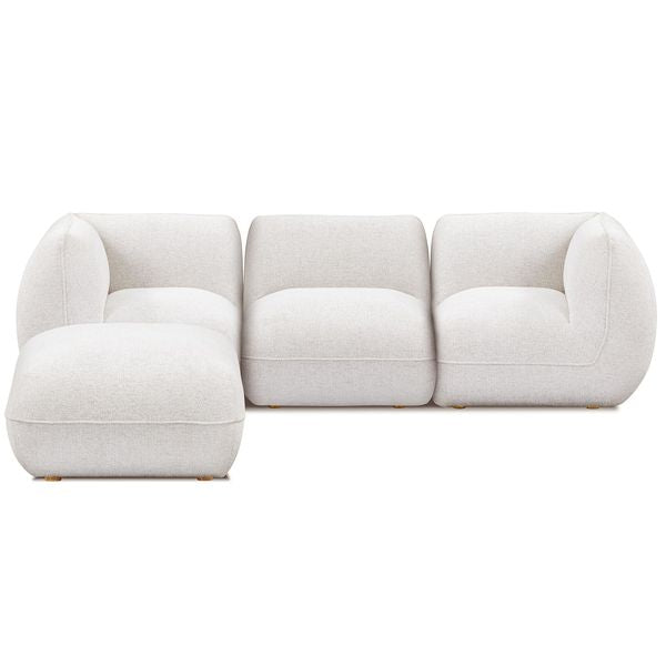 4 Piece Modular Sectional, Stone White
