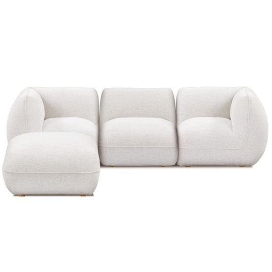 4 Piece Modular Sectional, Stone White